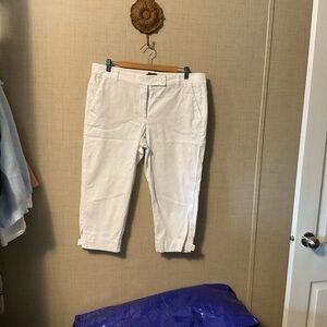 Talbots Cream and White Skimmer Pants